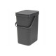 Відро для сміття Sort&Go Brabantia, 16 л, сіре (109966)