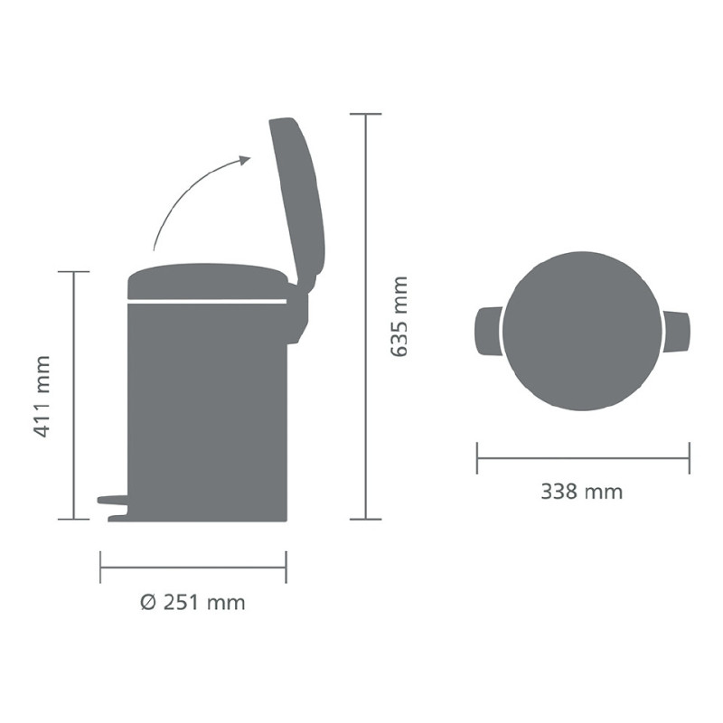 Бак для сміття Pedal Bin Brabantia newIcon, об'єм 12 л, білий (111969)