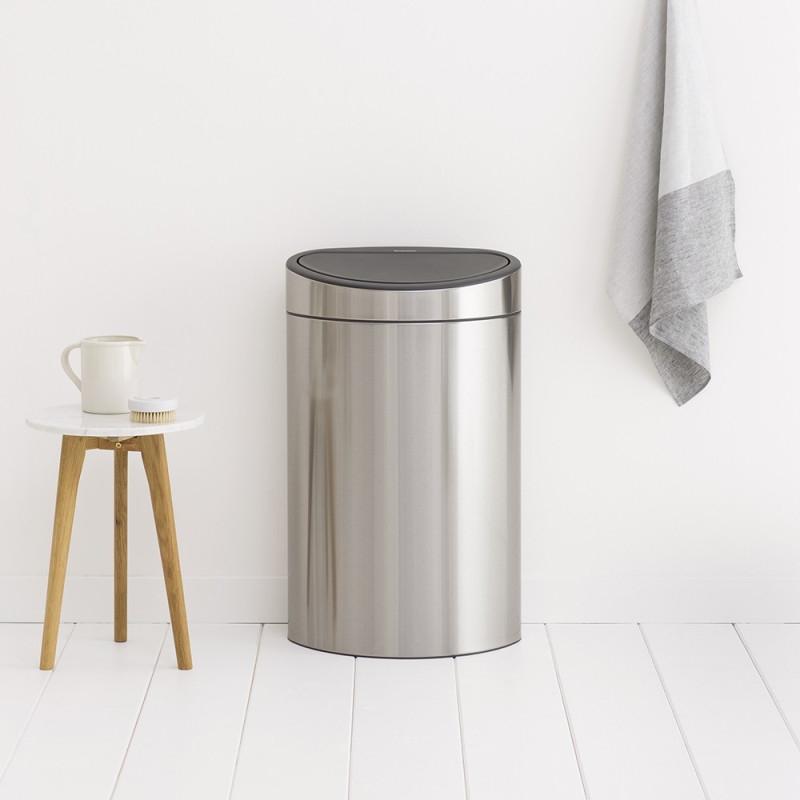 Бак для сміття Touch Bin Brabantia, 40 л, сріблясто-сірий (114809)