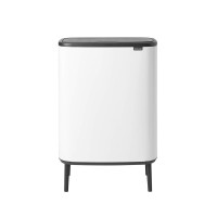 Бак для сміття з 2 відрами (об'єм 2х30 л) Brabantia Bo Touch Bin Hi, білий (130601)