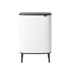 Бак для сміття з 2 відрами (об'єм 2х30 л) Brabantia Bo Touch Bin Hi, білий (130601)