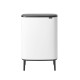 Бак для сміття з 2 відрами (об'єм 2х30 л) Brabantia Bo Touch Bin Hi, білий (130601)