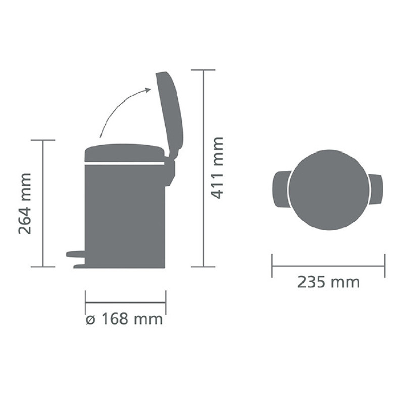 Бак для сміття Pedal Bin Brabantia, 3 л, білий (112126)