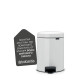 Бак для сміття Pedal Bin Brabantia newIcon, об'єм 5 л, білий (112065)