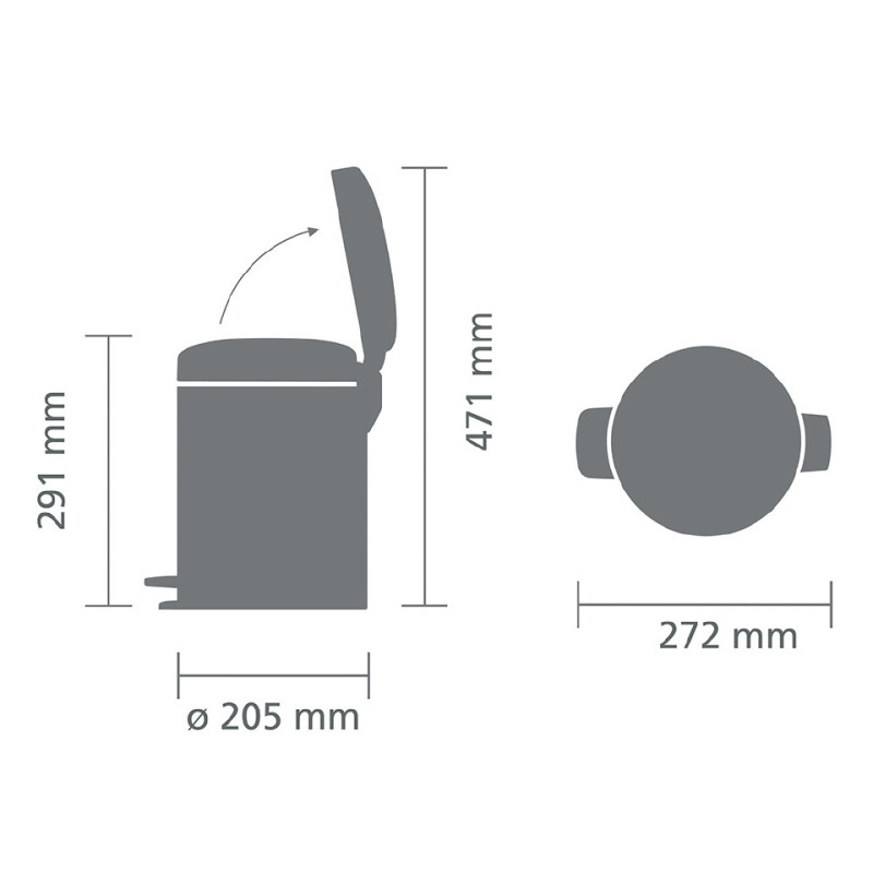 Бак для сміття Pedal Bin Brabantia newIcon, об'єм 5 л, білий (112065)
