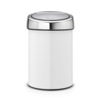 Бак для мусора Brabantia Touch Bin, объем 3 л, 28х18,4 см, белый (364488)