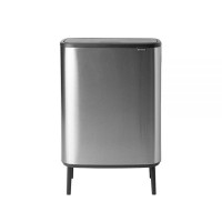 Бак для мусора c 2 ведрами (объем 2х30 л) Brabantia Bo Touch Bin Hi, серебристая (130649)