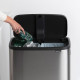 Бак для сміття з 2 відрами (об'єм 2х30 л) Brabantia Bo Touch Bin Hi, сріблястий (130649)