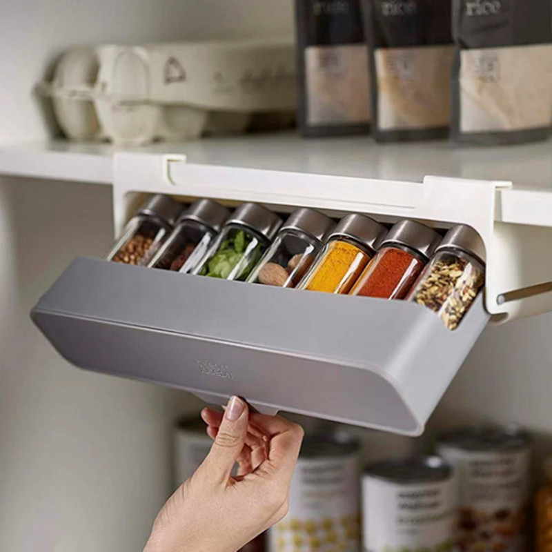 Стійка для спецій підвісна Joseph Joseph CLEANING & ORGANISATION, 9x32x13,5 см, сірий (85147)