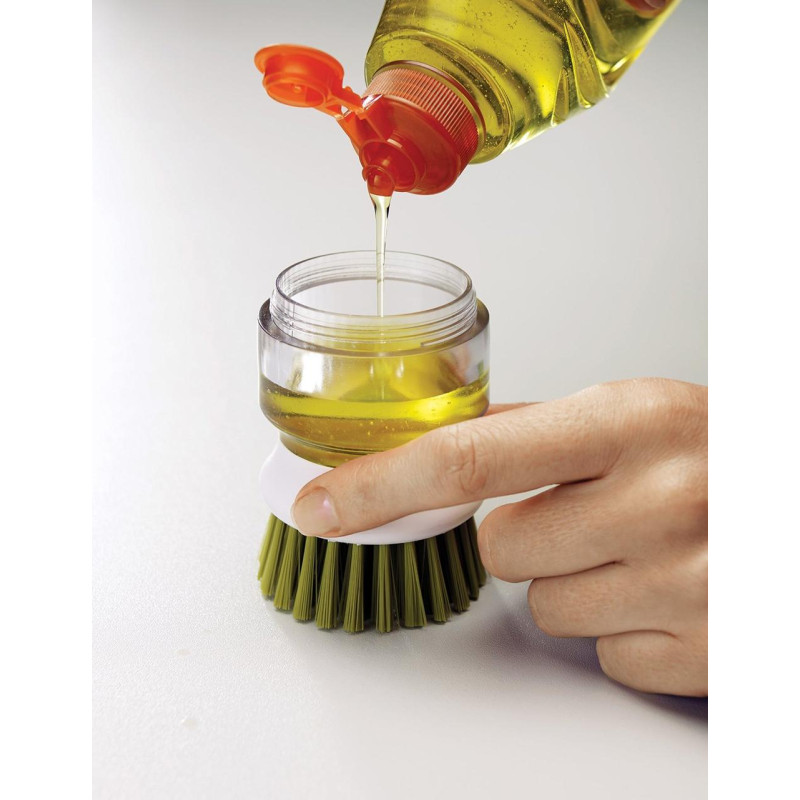 Щітка з дозатором миючого засобу Joseph Joseph palm scrub, 8,8 х13, 5х9, 5 см, сірий (85005)