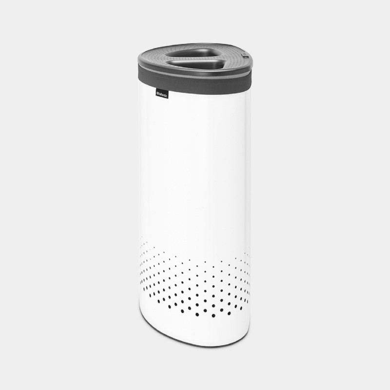 Бак для білизни двосекційний Brabantia Laundry Bin, об'єм 55 л, білий із сірим (304903)