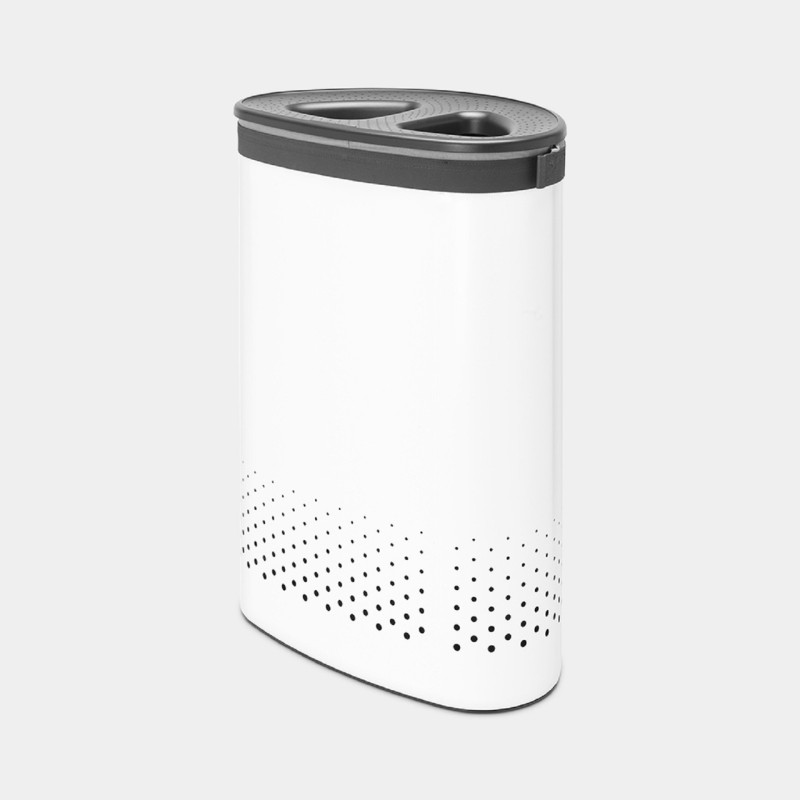 Бак для білизни двосекційний Brabantia Laundry Bin, об'єм 55 л, білий із сірим (304903)