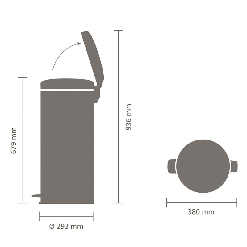 Бак для сміття Pedal Bin NewIcon Brabantia, об'єм 30 л, бежевий шампань (304484)