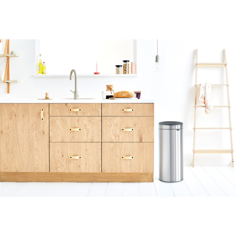 Бак для сміття Touch Bin Brabantia, об'єм 30 л, сталевий матовий (115462)