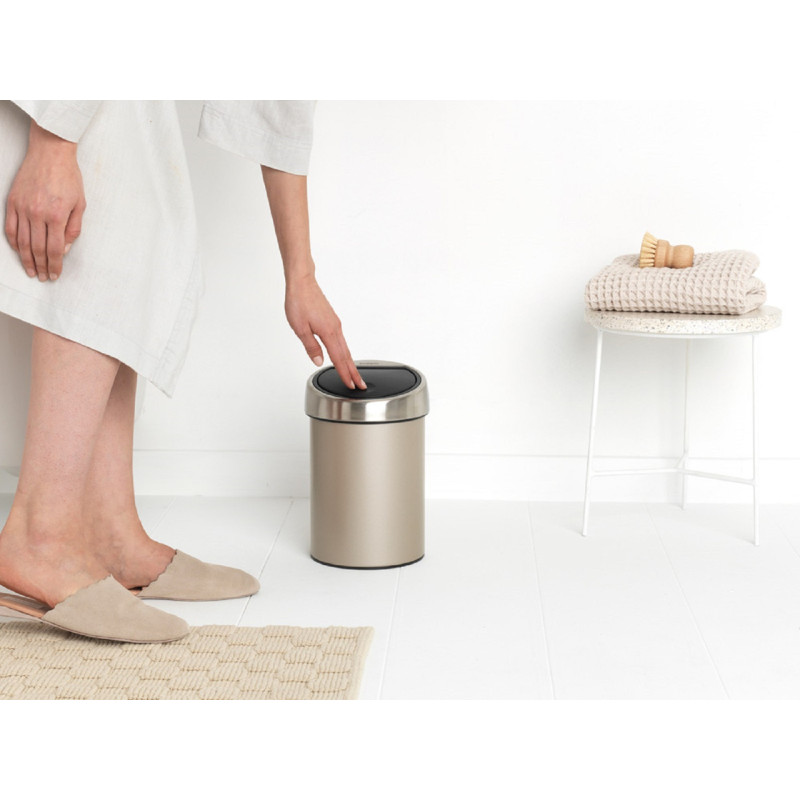 Бак для сміття Touch Bin Brabantia, об'єм 3 л, бежевий шампань (304668)