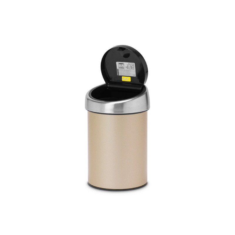 Бак для сміття Touch Bin Brabantia, об'єм 3 л, бежевий шампань (304668)
