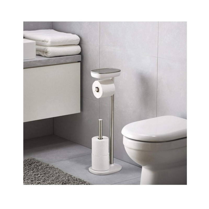 Тримач для туалетного паперу Joseph Joseph EASYSTORE, 68x16,5x22,5 см, білий зі сріблястим (70518)