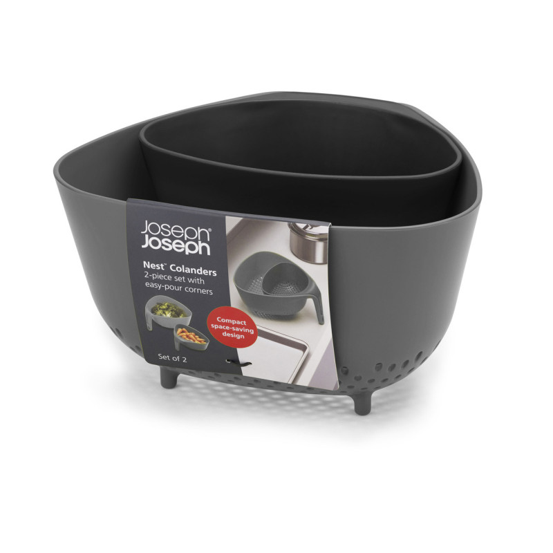 Друшлак Joseph Joseph SQUARE COLANDER, 22,1x23,5x13,3 см, серый, 2 предмета (40094)