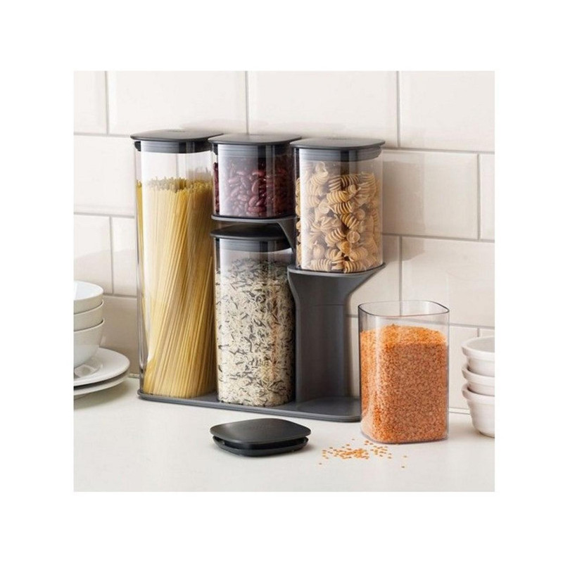 Набір ємностей для зберігання з підставкою Joseph Joseph FOOD STORAGE, білий з сірим, 6 предметів (81071)