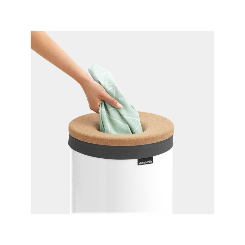 Бак для білизни Brabantia з пробковою кришкою, 35 л, білий (104367)