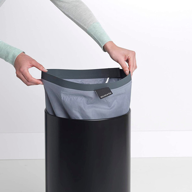 Бак для білизни Brabantia з пробковою кришкою, 35 л, чорний (120008)
