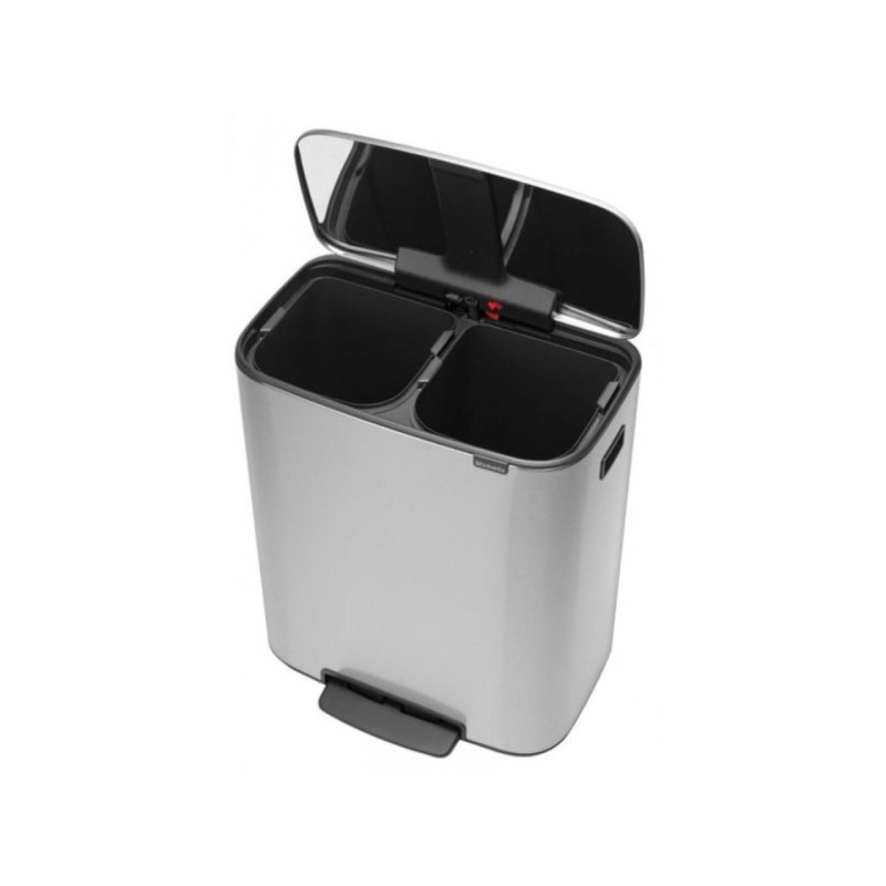Бак для сміття Brabantia Bo Pedal Bin двосекційний 2х30 л Сталевий матовий (211461)