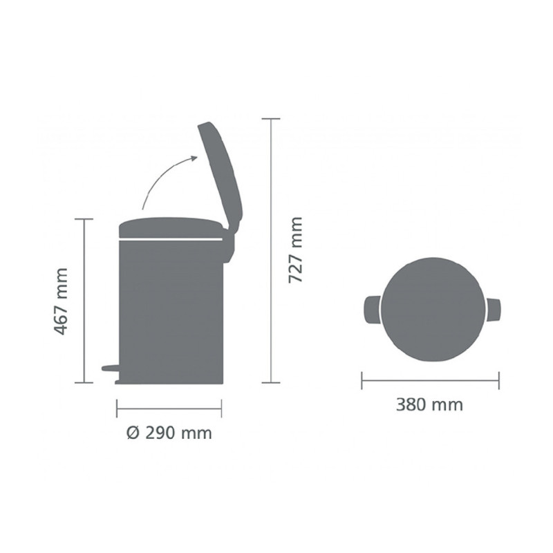 Бак для сміття з педаллю Brabantia Pedal Bin 20 л 111907