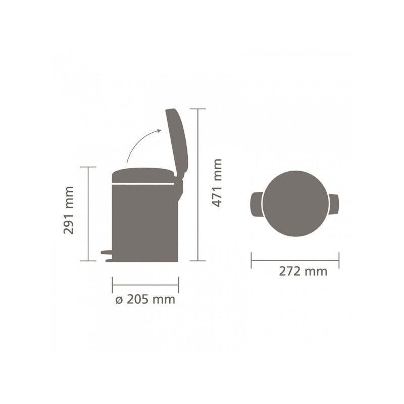 Бак для сміття з педаллю Brabantia Pedal Bin 5 л 112645