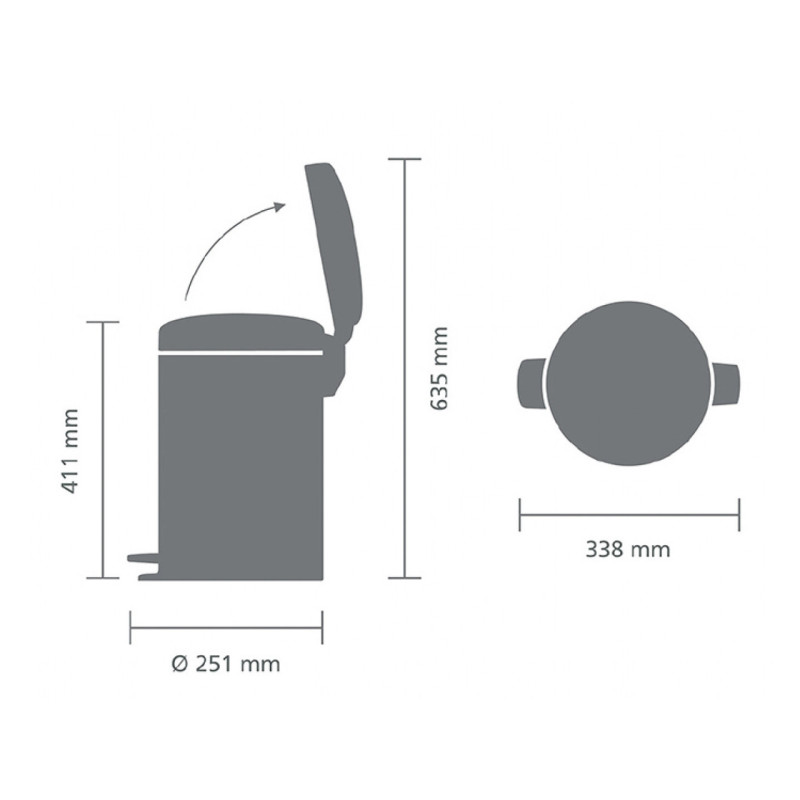 Бак для сміття з педаллю Brabantia Pedal Bin 12 л 113604