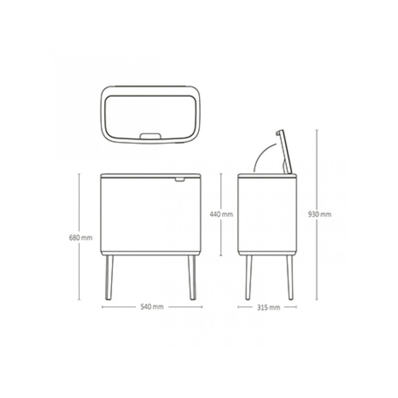 Бак для сміття Brabantia Touch Bin Bo 11 та 23 л 313547