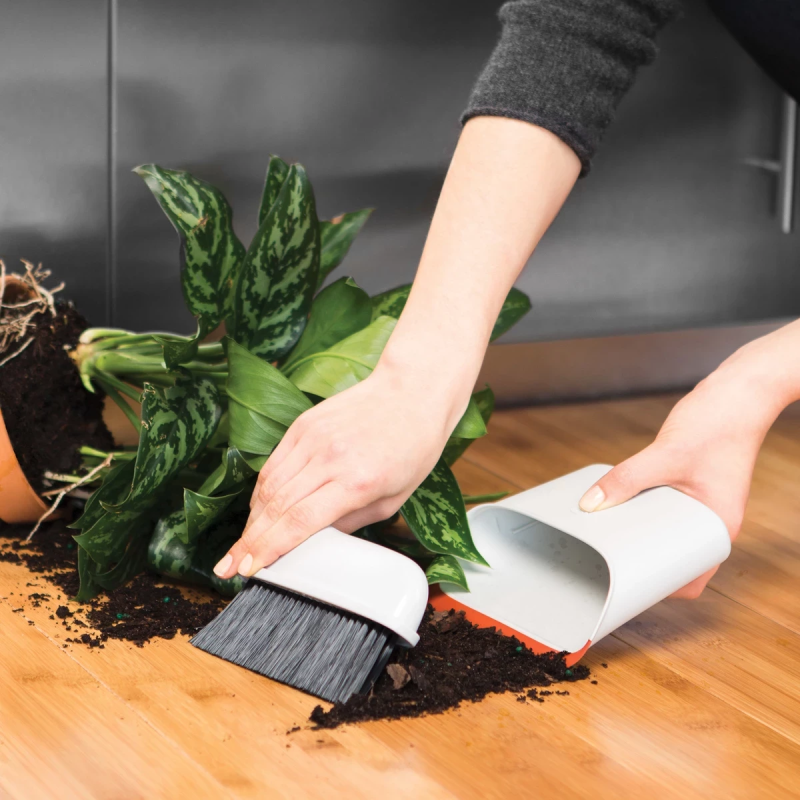Набір щітка з контейнером OXO CLEANING, 4х19х14 см, білий, 2 предмети (1334280)