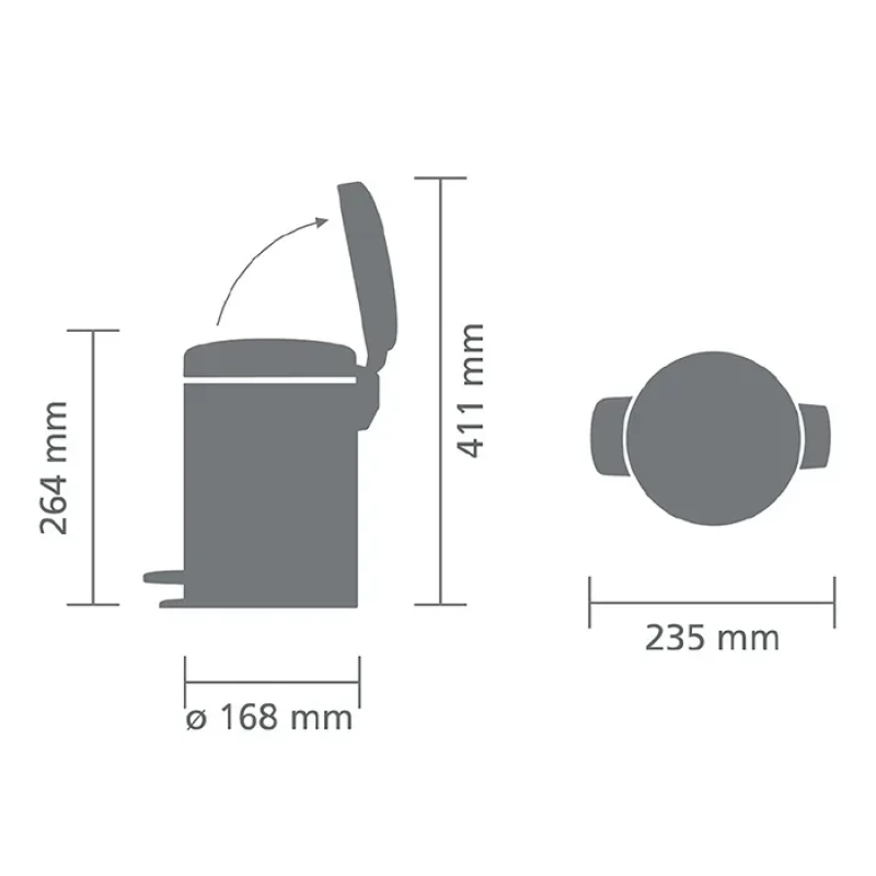 Бак для сміття з педаллю Brabantia Pedal Bin 3 л 113222