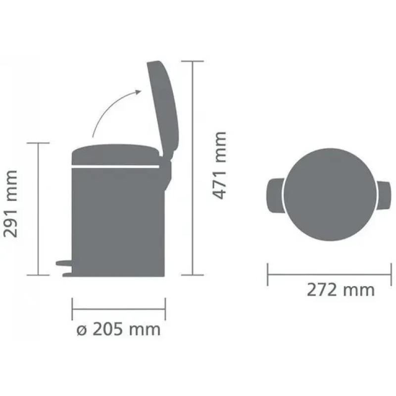 Бак для сміття з педаллю Brabantia Pedal Bin 5 л 112928