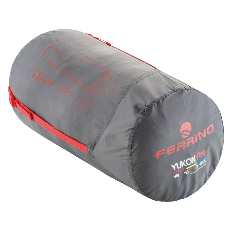 Спальний мішок Ferrino Yukon Pro/+0°C Scarlet Red/Grey (Left)