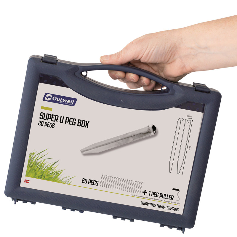 Кільця Outwell Super U Peg Box 24 см 20 шт. Silver (650779)