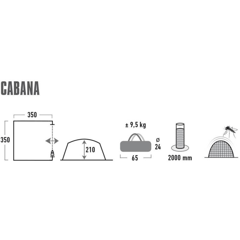 Павільйон High Peak Cabana Light grey/Dark grey/Lime (14052)