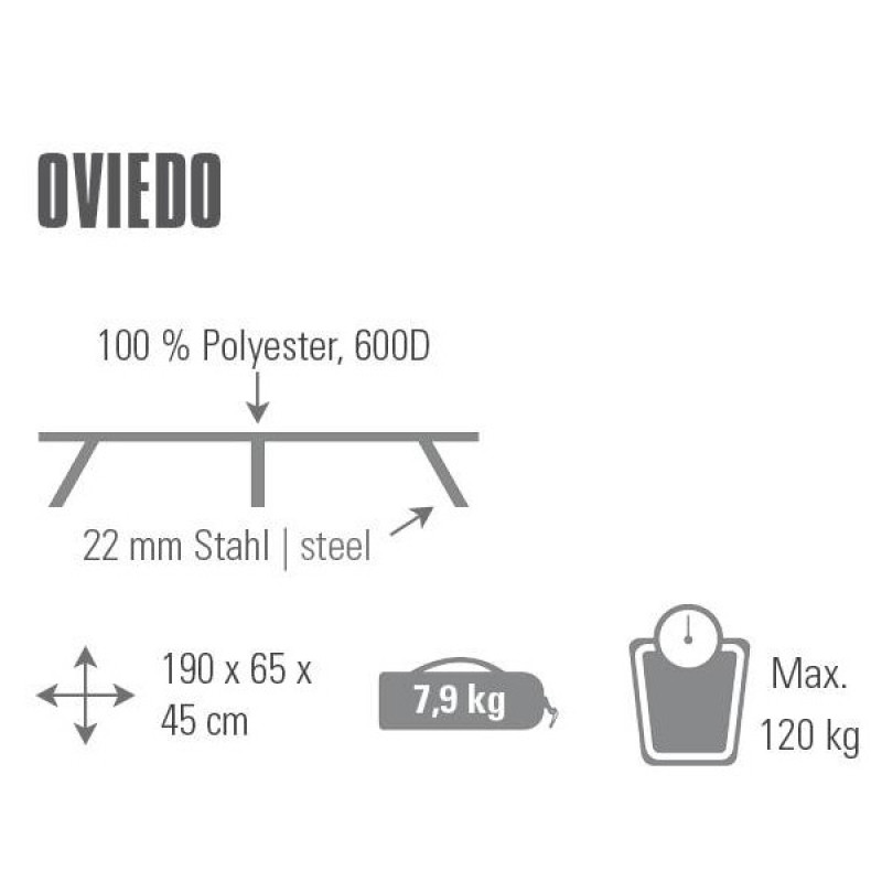 Ліжко кемпінгове High Peak Oviedo Dark Grey/Blue (44160)