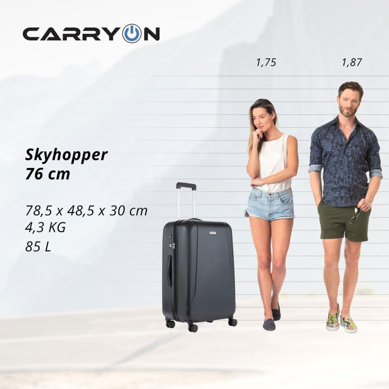 Валіза CarryOn Skyhopper (L) Black