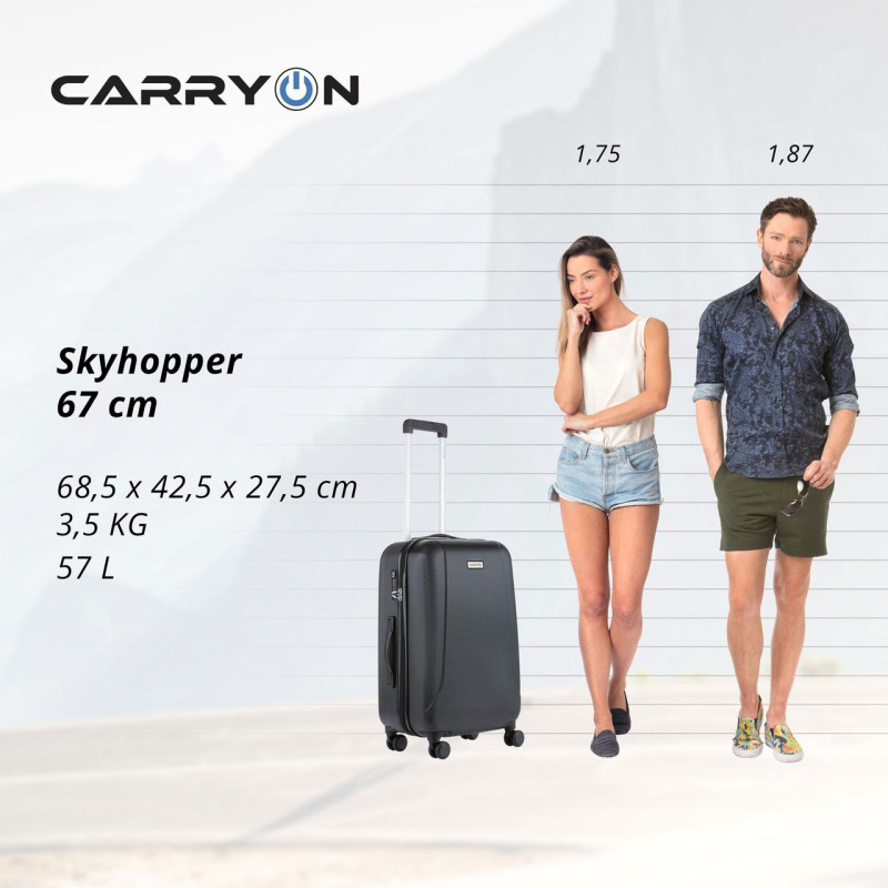 Валіза CarryOn Skyhopper (M) Black