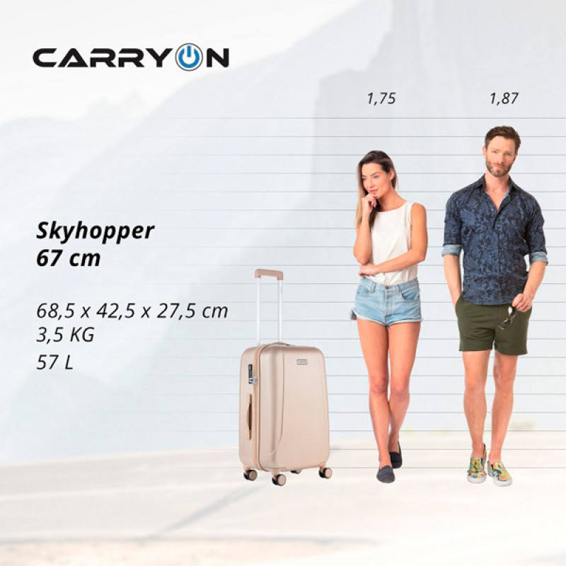 Валіза CarryOn Skyhopper (M) Champagne