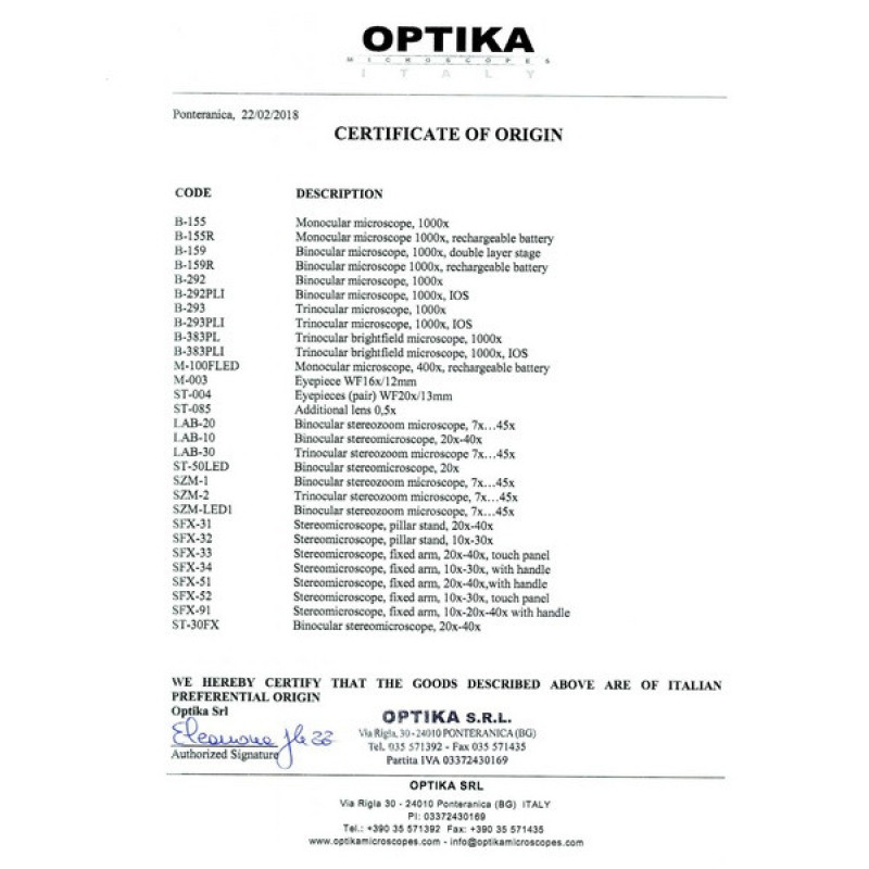 Мікроскоп Optika SFX-31 20x-40x Bino Stereo