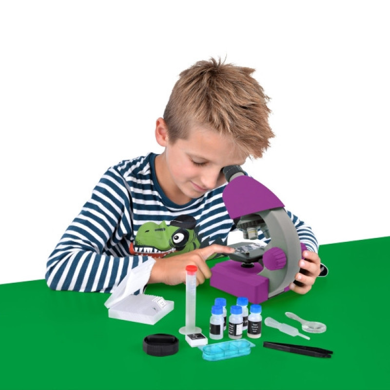 Мікроскоп Bresser Junior 40x-640x Purple з набором для досвіду та адаптером для смартфона(8851300GSF000)