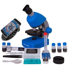 Мікроскоп Bresser Junior 40x-640x Blue з набором для досвіду та адаптером для смартфона (8851300WXH000)
