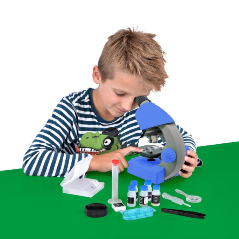Мікроскоп Bresser Junior 40x-640x Blue з набором для досвіду та адаптером для смартфона (8851300WXH000)