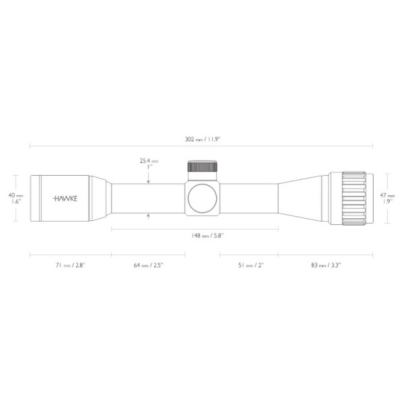 Приціл оптичний Hawke Vantage 4x32 AO Mil Dot (14102)
