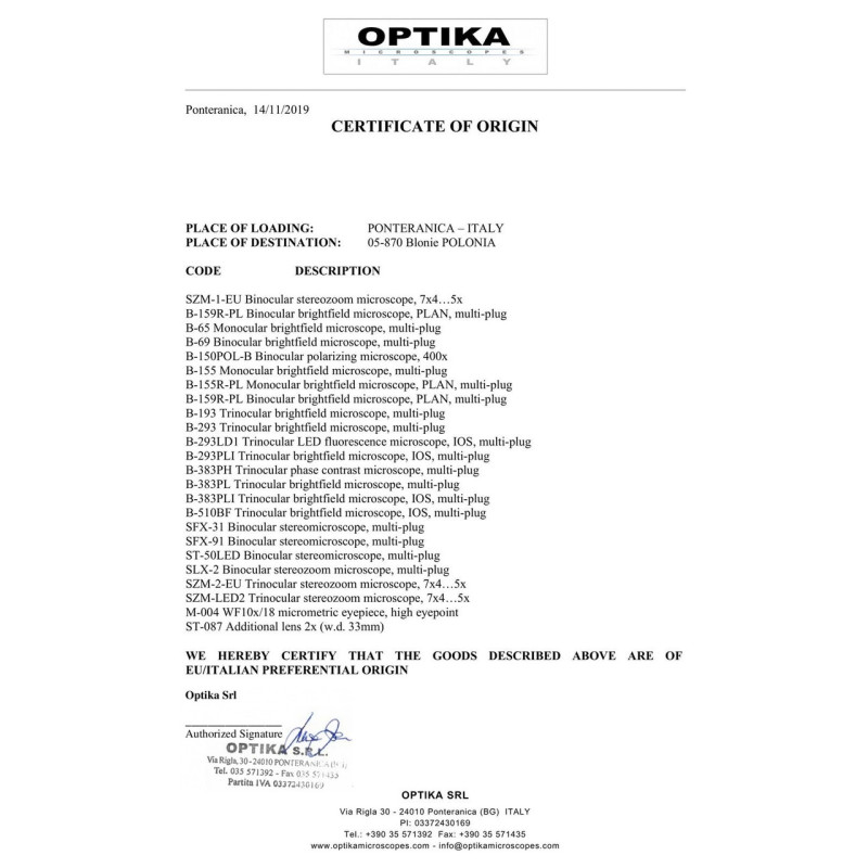 Мікроскоп Optika B-293LD1 100x-1000x Trino Fluorescence