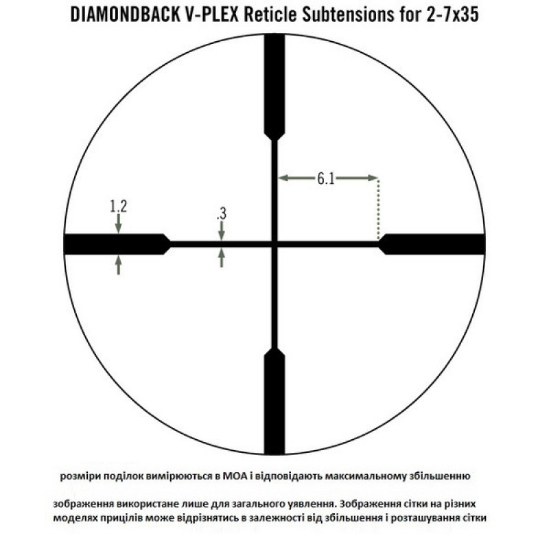 Приціл оптичний Vortex Diamondback 2-7x32 Rimfire (V-Plex)