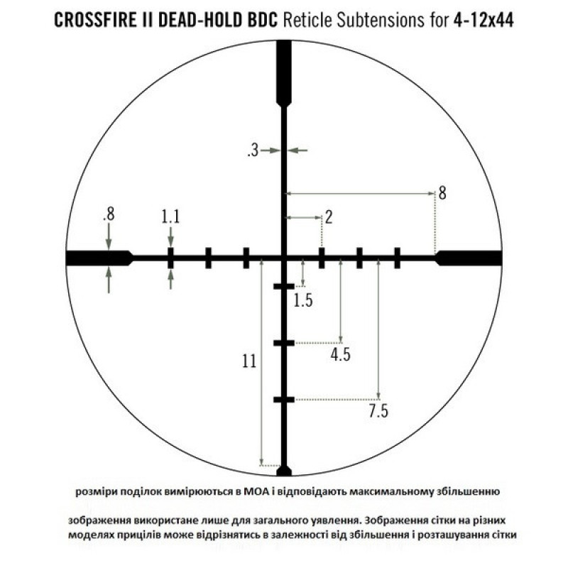 Прицел оптический Vortex Crossfire II 4-12x44 BDC (CF2-31015)