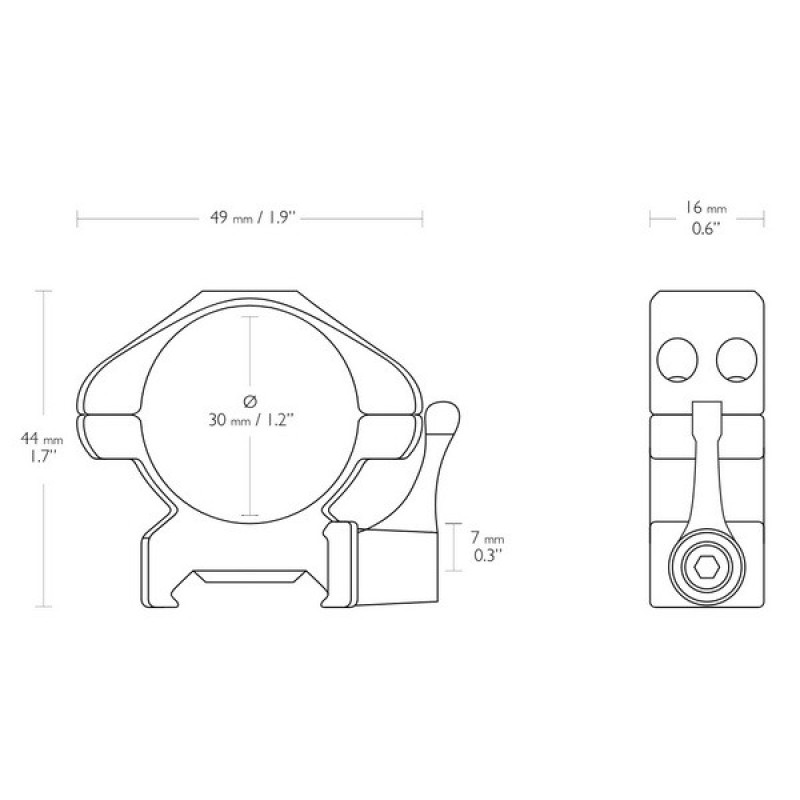 Кольцо Hawke Precision Fast Release 30mm/Weaver/Medium (23016)