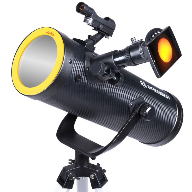 Телескоп Bresser Solarix 114/500 AZ Carbon із сонячним фільтром та адаптером для смартфона (4614505)